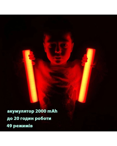 Лампа - світлодіодна RGB LED RL-30SL 30см (лампа - палиця, 2000mAh, до 20 годин роботи, 49 режимів, для відеозйомки, жезл, з магнітами) - Чорний 207516