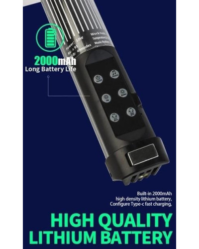 Лампа - світлодіодна RGB LED RL-30SL 30см (лампа - палиця, 2000mAh, до 20 годин роботи, 49 режимів, для відеозйомки, жезл, з магнітами) - Чорний 207516