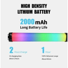 Лампа - світлодіодна RGB LED RL-30SL 30см (лампа - палиця, 2000mAh, до 20 годин роботи, 49 режимів, для відеозйомки, жезл, з магнітами) - Чорний 207516