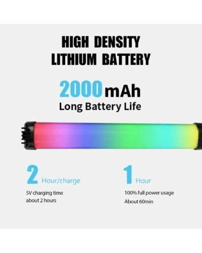 Лампа - світлодіодна RGB LED RL-30SL 30см (лампа - палиця, 2000mAh, до 20 годин роботи, 49 режимів, для відеозйомки, жезл, з магнітами) - Чорний 207516