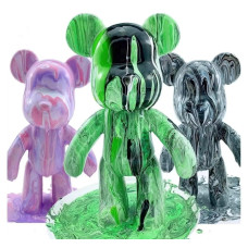Флюидний ведмежаць Punk Fluid Bear Bearbrick з фарбами, набір для творчості зроби сам DIY 23 см 207574