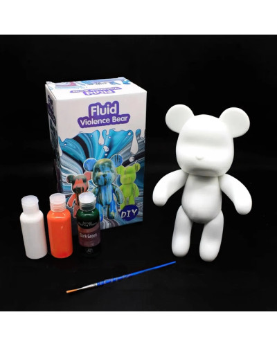 Флюидний ведмежаць Punk Fluid Bear Bearbrick з фарбами, набір для творчості зроби сам DIY 23 см 207574