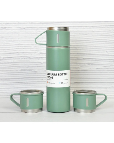 Термос з вакуумною ізоляцією Подарунковий набір з 3 чашками 500 мл Vacuum flask set 207606