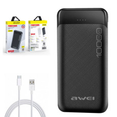 Портативний зарядний пристрій Power Bank УМБ Awei P37K 10000mah USB/Type-C чорний 207649