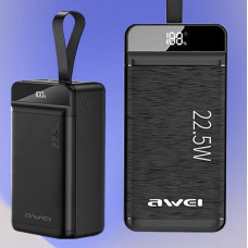 Повербанк Power bank  Awei 40 000 mAh зі швидкою зарядкою з ремінцем, 22.5W (PI4I) 207654