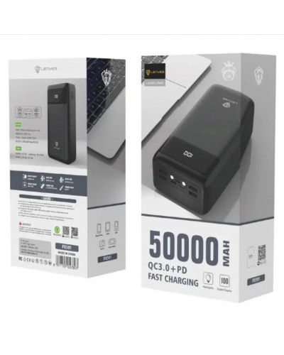 Зовнішній акумулятор Power Bank Lenyes PX591 50000mAh потужний павербанк для ноутбука та телефона