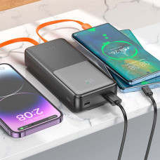 Портативний зарядний пристрій Power Bank з вбудованим кабелем Hoco J119A PD20W+22.5W 20000 мАг Чорний 207672