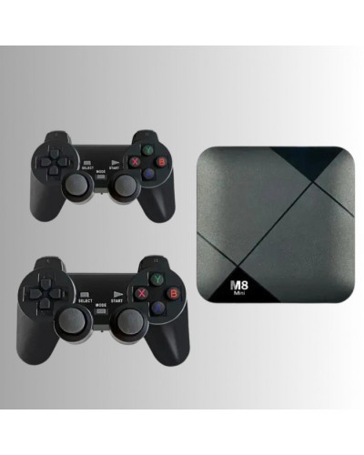 Ігрова консоль приставка для телевізора M8 mini 4K Android ТВ з вбудованим емулятором ретро ігор і джойстиками 207719