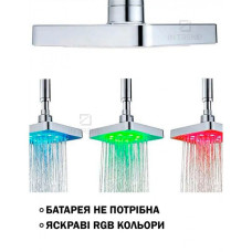 Насадка-Лейка для Верхнього душа з підсвіткою, 150 мм LED Душова головка 207730