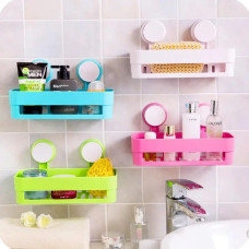 Полиця на присосках прямокутна Bathroom Shelves, настінна полиця для ванної кімнати 207731