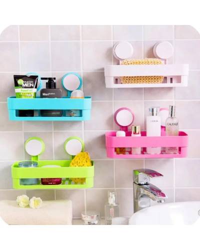 Полиця на присосках прямокутна Bathroom Shelves, настінна полиця для ванної кімнати 207731