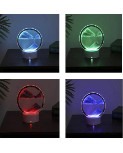 Настільна лампа піски гори 3D нічник з USB, RGB і підставкою, рухомі піски годинник 16 см 207767