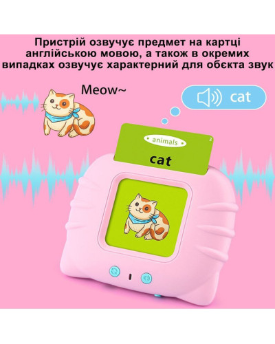 Говорящі навчальні картки Trendzy Goods Монтессорі для вивчення англійської мови розвиваючі звукові картки інтерактивний кишеньковий алфавіт на 224 слова 207770
