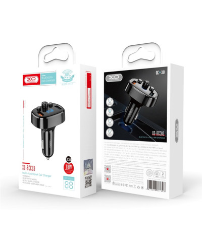 Fm модулятор XO BCC03 автомобільний зарядний пристрій 18W Bluetooth+QC3.0 Quick Charger 208421