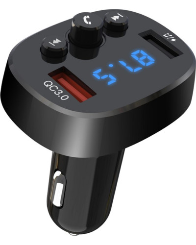 Fm модулятор XO BCC03 автомобільний зарядний пристрій 18W Bluetooth+QC3.0 Quick Charger 208421
