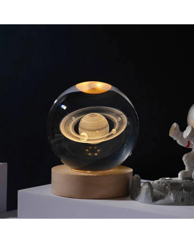 Люстра, декоративний 3D хрустальний шар "Планета Сатурн" 208471