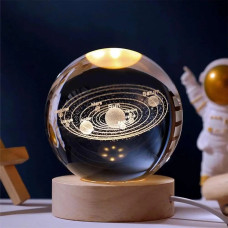 Декоративний 3D нічник кришталева куля "Сонячна система" 208472