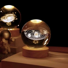 Декоративний 3D нічник кришталева куля "Сонячна система" 208472