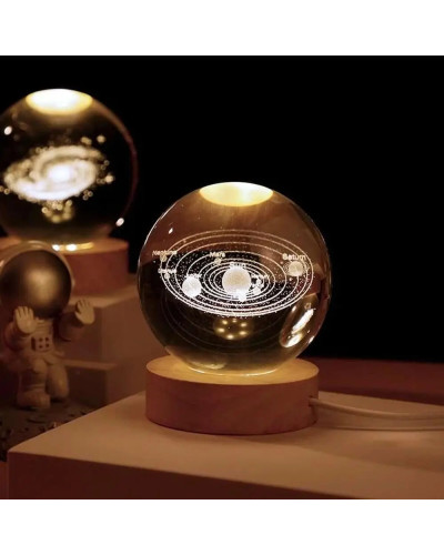 Декоративний 3D нічник кришталева куля "Сонячна система" 208472