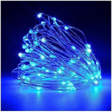 Різдвяна гірлянда 200 Led 20м на мідному дроті (Крапля роси) В Синя від батарейок + USB 208685