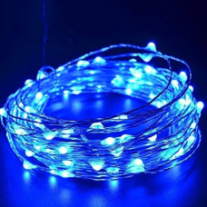 Різдвяна гірлянда 200 Led 20м на мідному дроті (Крапля роси) В Синя від батарейок + USB 208685