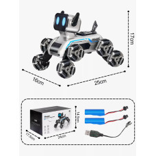 Механічний пес з музикою, дистанційним керуванням та 8 колесами Stunt Robot Dog 208838