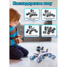 Механічний пес з музикою, дистанційним керуванням та 8 колесами Stunt Robot Dog 208838