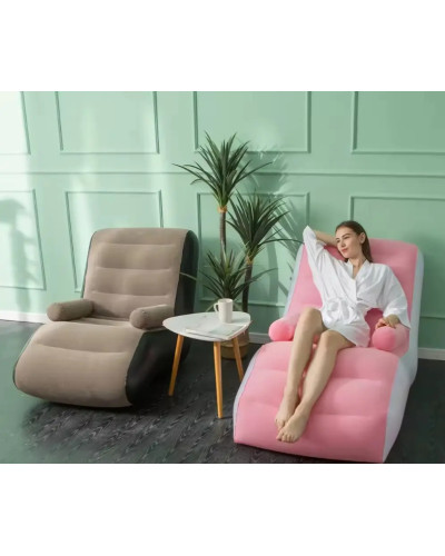 Надувний диван з підлокітником, домашнє складне крісло Inflatable Sofa, 80x140x85 208839