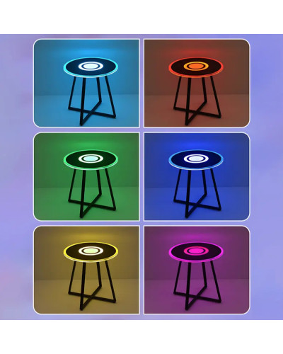 Світлодіодний стіл, розумний бічний столик з закаленого скла, сенсорний екран, розумний музичний столик з динаміком 209142