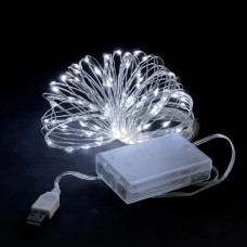 Гірлянда рожева нитка світлодіодна 3 м на батарейках та на USB 209199