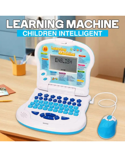 Дитяча розвиваюча іграшка ноутбук з мишею Learning Machine, дитячий навчальний ноутбук з іграми (синій) 209225