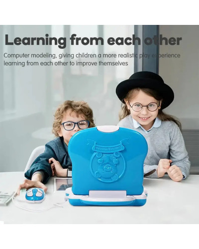 Дитяча розвиваюча іграшка ноутбук з мишею Learning Machine, дитячий навчальний ноутбук з іграми (синій) 209225