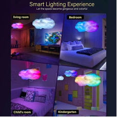 Світлодіодна 3D LED лампа у вигляді хмаринки з управлінням від телефона-пульта та RGB підсвіткою Cloud Light 209242